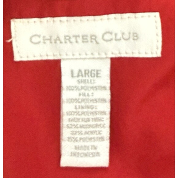 Women’s Red Puffer Vest Faux Fur Hood Winter Outdoor Holiday Cozy Cabin Sz Lg - Picture 5 of 9